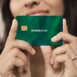 autocollants carte bancaire effet laser logo starbucks vert noir holographique anti rayures