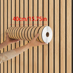 panneau décoratif moderne rayures horizontales beige noir adhésif 40cm longueur 10m