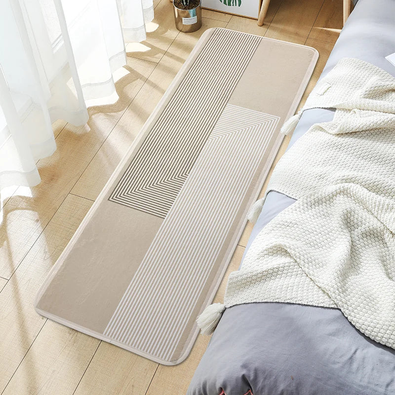 tapis moderne rayures horizontales motifs géométriques polyester antidérapant intérieur maison sol cuisine
