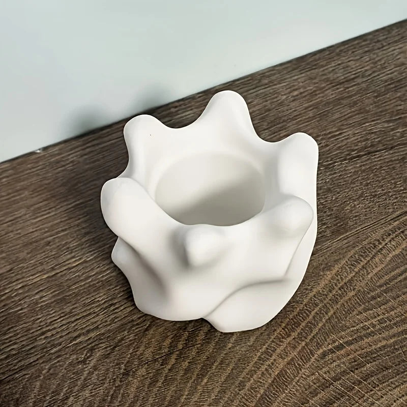 pot fleurs forme irrégulière moderne blanc texturéintérieur extérieur drainage succulentes