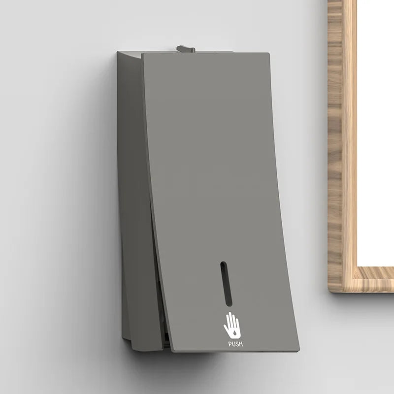 distributeur savon liquide mains abs blanc gris beige texture lisse moderne fixation murale push