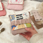 sac rangement réutilisable polyester rose noir blanc moderne mignon dessins animaux crèmes pinceau boîte