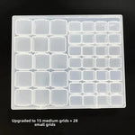 boîte rangement bijoux transparent grands compartiments 28 petits compartiments clips
