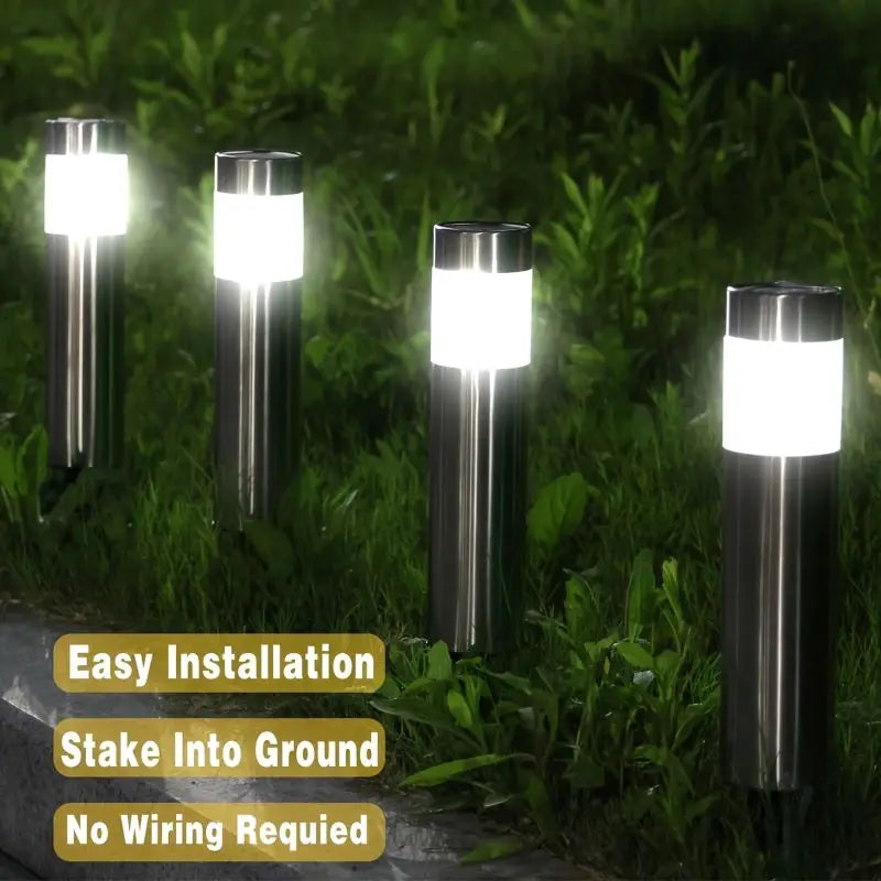 lampes solaires argentées éclairage extérieur moderne facile ip65 protection solaire
