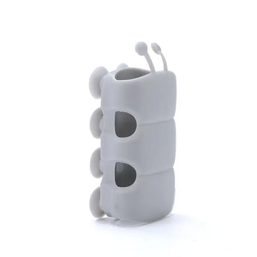 support douche silicone ventouse réglable bouteille brosses salle bain original couleur gris blanc