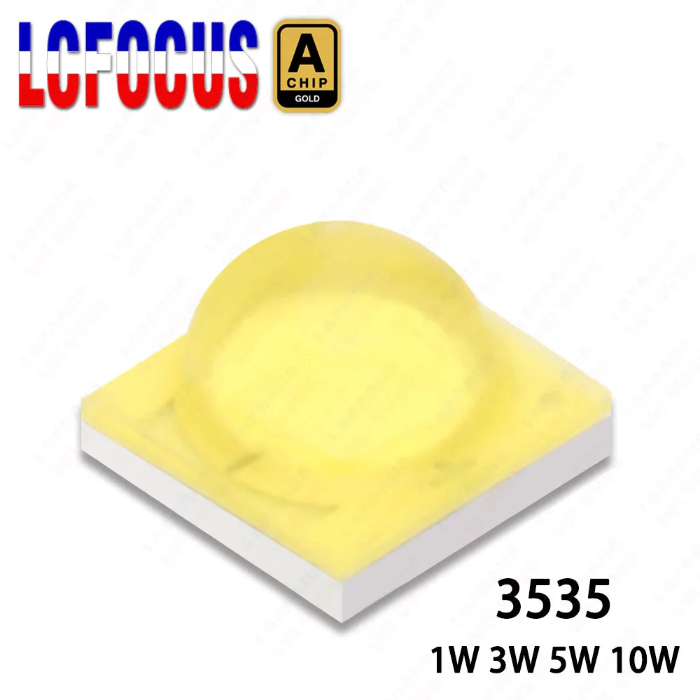 diodes led 1w 3w 5w 10w blanc chaud pur doré lumineuses 3500k 6000k plat