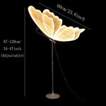lampe sol moderne feuilles stylisées blanc doré translucide mariage anniversaire noël baptême