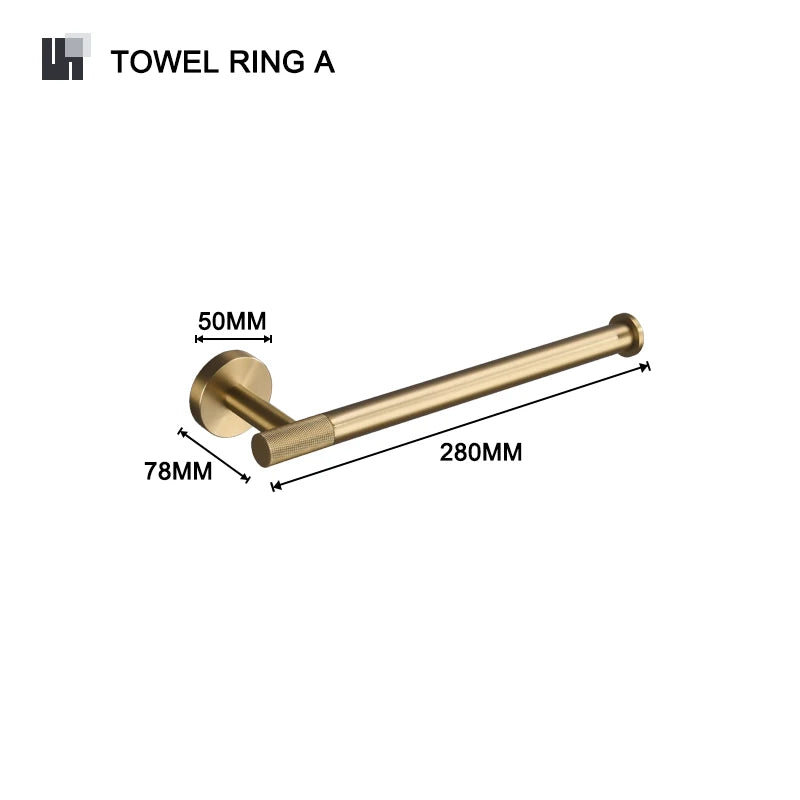 ensemble accessoires salle bain doré métal brossé porte serviette savon distributeur moderne