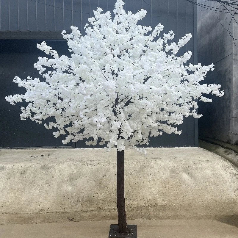 arbre artificiel fleurs blanches décoration intérieure moderne blanc maison événements