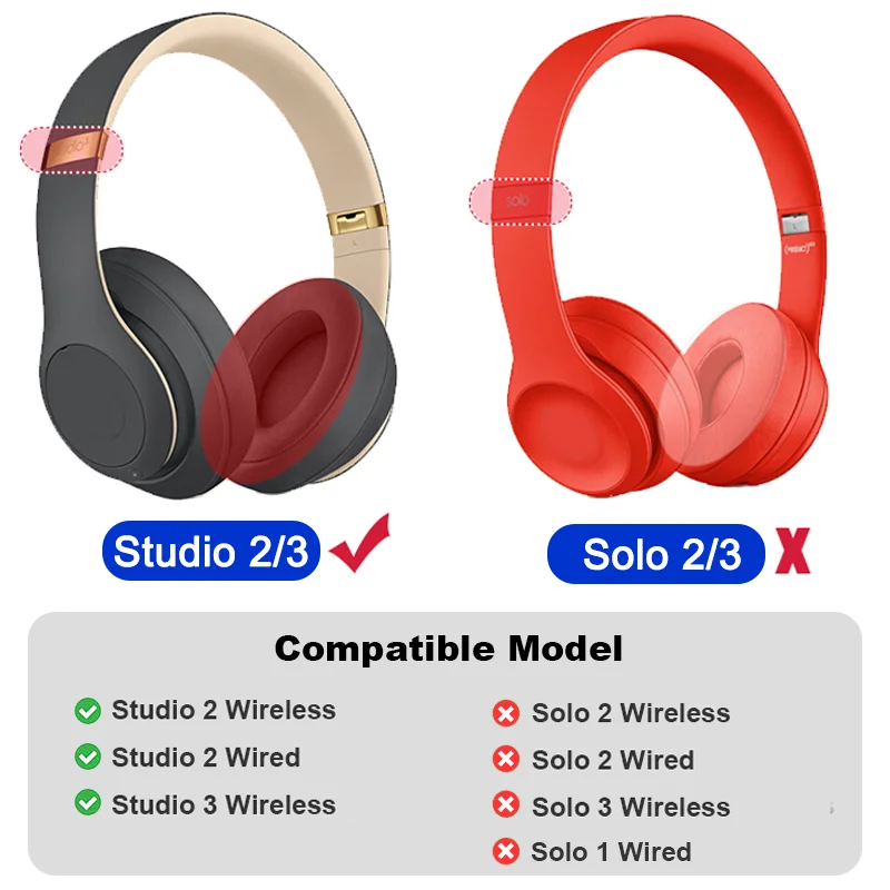 oreillettes casque audio cuir mousse noir gris bleu rouge adhésif confortables ergonomiques remplissage beats
