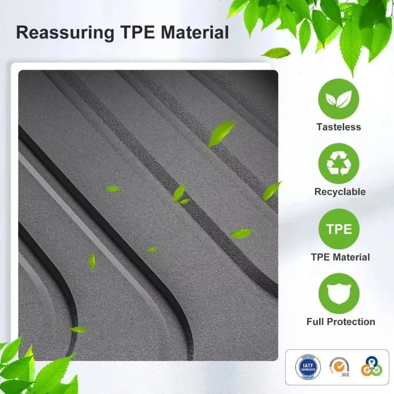 tapis sol tpe noir rayures horizontales clips modernes tesla 2025