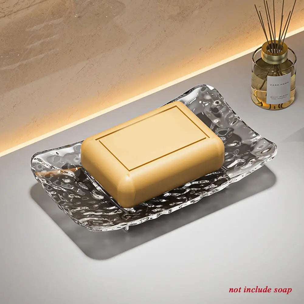 support savon transparent texturé moderne savon blanc savon beige savon jaune rangement salle bains