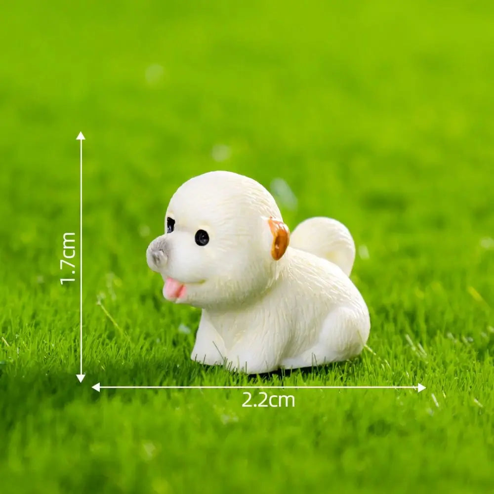 figurines animaux résine miniature blanche noire réaliste détails fins maison decoration microlandscape