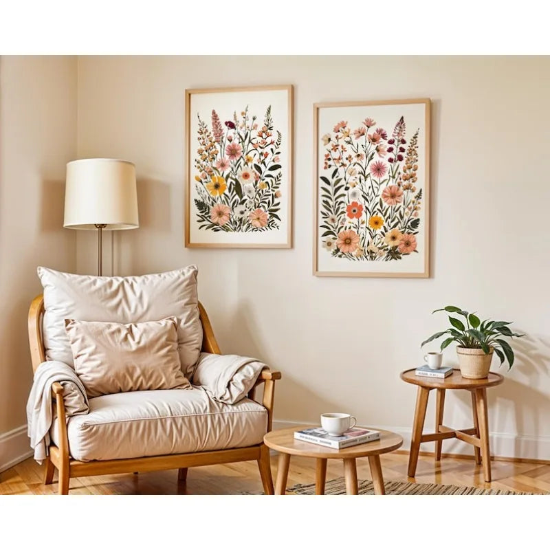 affiches murales toile fleurées modernes sans cadre 30x40cm 40x60cm combinaison floral détaillé minimaliste