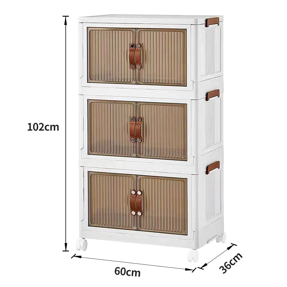 Détail des roulettes mobiles et poignées de la boîte de rangement