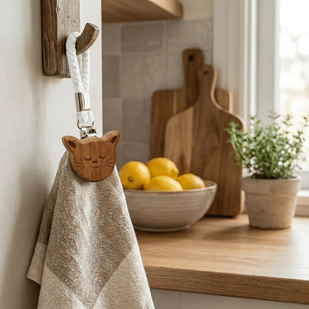 porte serviettes tête chat gravé métalliques tissu blanc moderne décoration intérieure