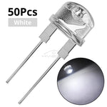 diodes led bleu vert rouge jaune blanc moderne transparents 8mm 50pcs