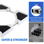support machine laver sèche linges blanc noir antidérapant ajustable clips moderne téléscopique tapis sécurité