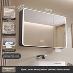armoire salle bain murale miroir led rangement porte coulissante moderne blanc gris