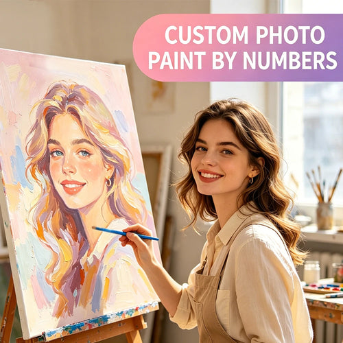 peinture numéros kit diy portrait art contemporain toile huile cadre