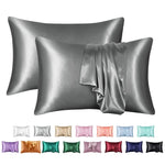 protège oreiller moderne soie brillante housse protection lit élégante couleur unie