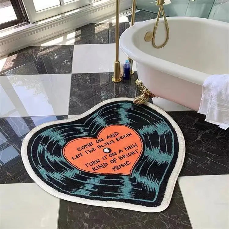 tapis noir blanc bleu vinyle géométrique antidérapant résistant intérieur moderne