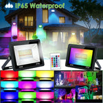 projecteur led rgb moderne noir télécommande ip66 étanche clipsextérieur