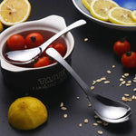 cuillères soupe cuillers inox argentées modernes 16cm 15cm 14cm lisses brillantes minimaliste
