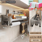étagère murale multifonction imperméable pvc argentée moderne porte baguettes couteaux cuillères gobelets verres tasses