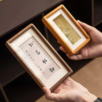 cadre photo bois minimaliste marron clair blanc decoration intérieur japonais rustique