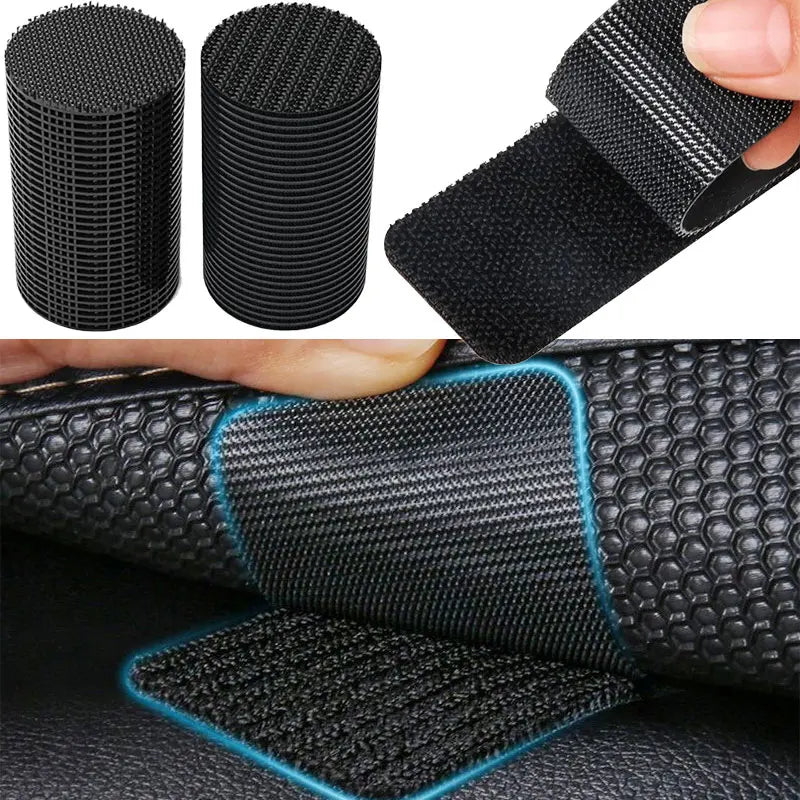 rubans velcro autoadhésifs noirs texturés hexagonaux modernes 10 20 30 paires fixations tapis sols