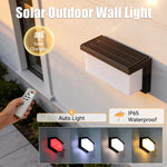 lampe murale solaire led extérieure étanche blanc noir controle distant panneau solaire moderne