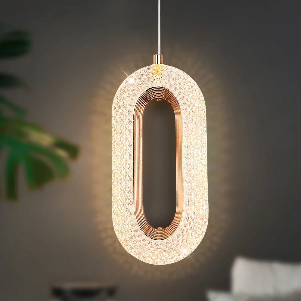 luminaire suspendu moderne cristaux scintillants lampe led rose doré blanc gris foncé