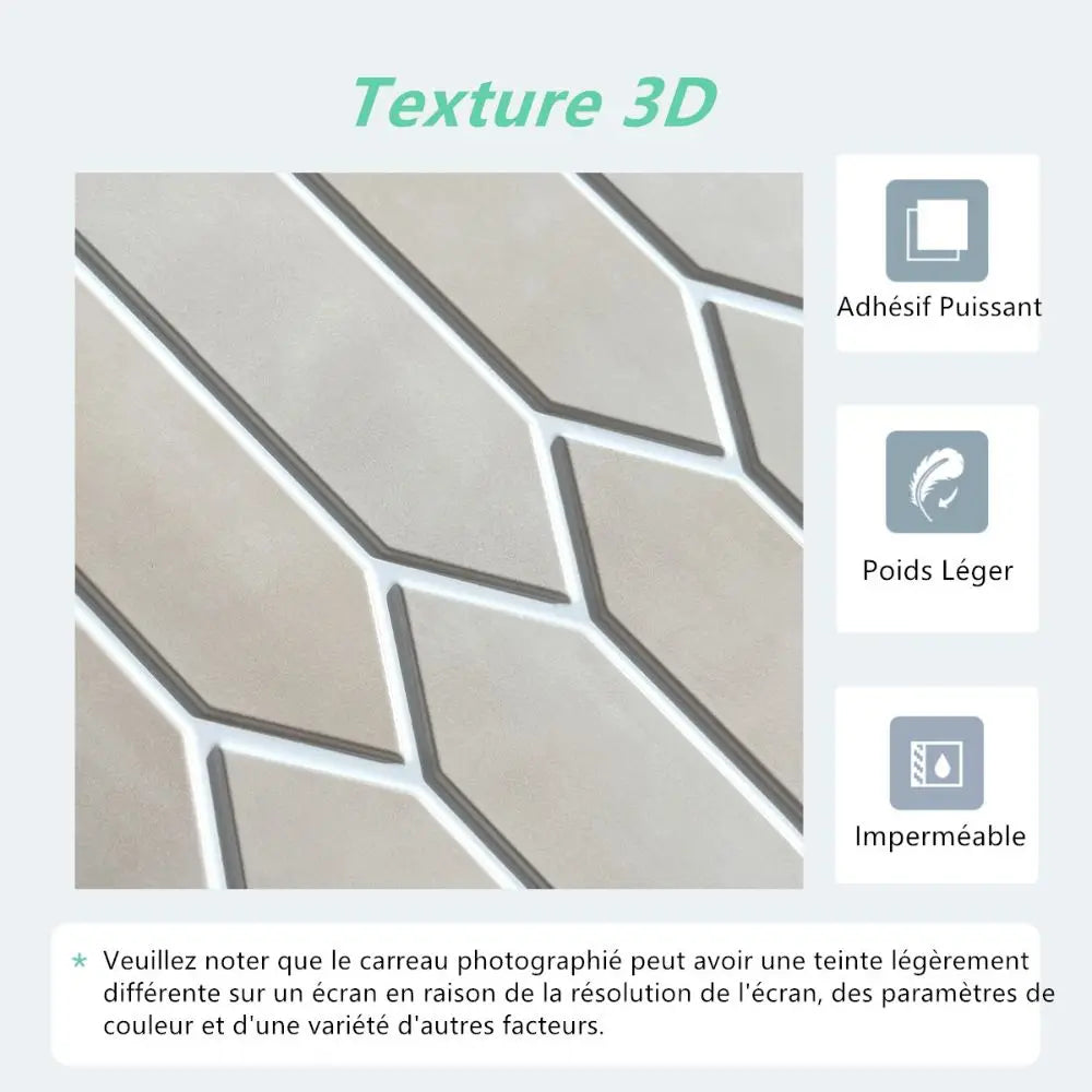revêtement mural 3d autoadhésif imperméable moderne beige clair texture 3d lignes noires chambre cuisine