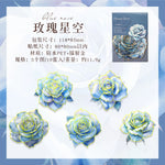 autocollants fleurs artificielles bleu blanc rouge vintage élégants détails floraux brillants dorés scrapbooking bricolage