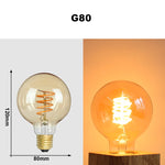 ampoules led transparentes spirale dorée vintage filament e27 220v 4w a60 st64 t45 g80