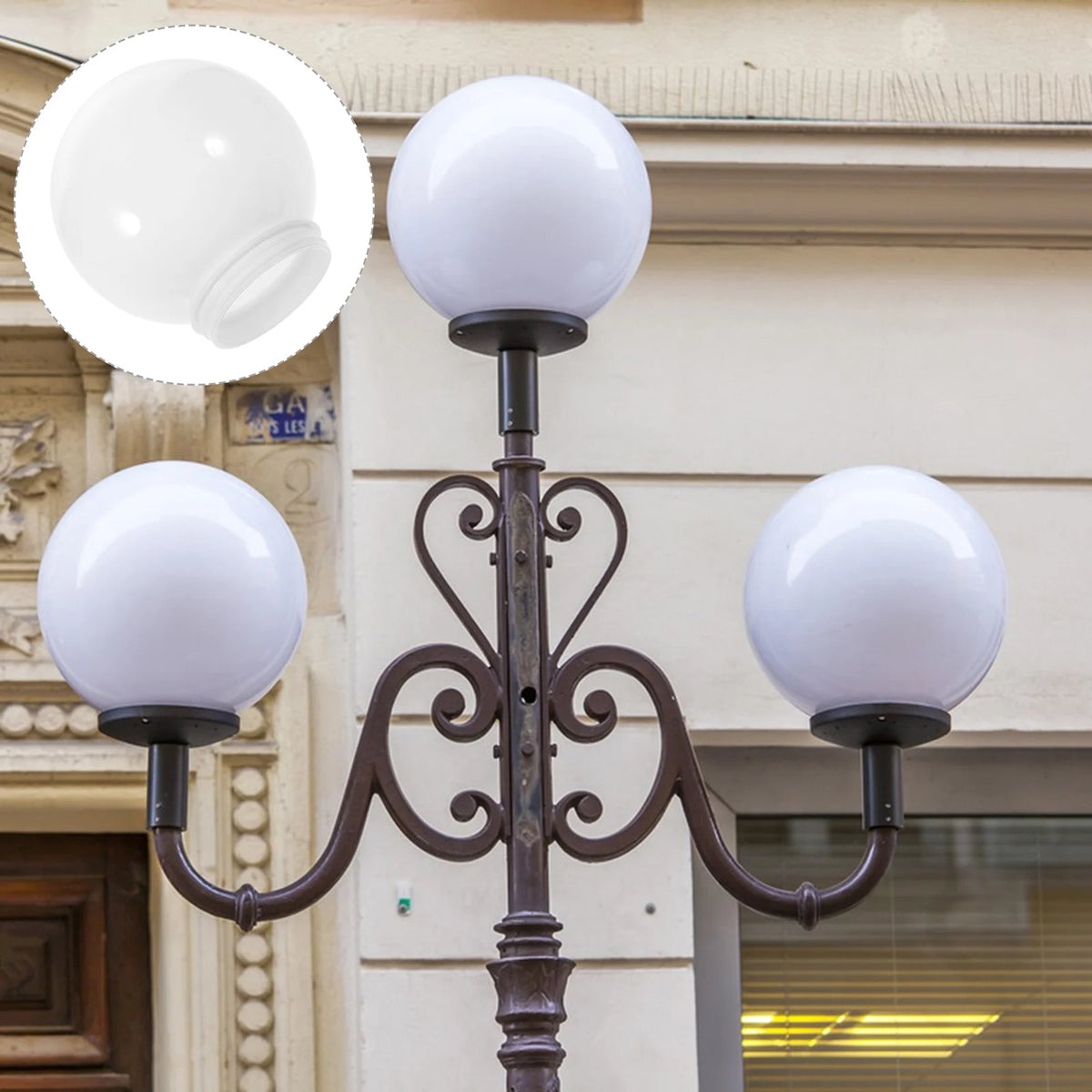 ampoule remplacement blanc globe acrylique lampe sol extérieure mur couvre ampoule vintage classique fixe