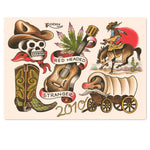 autocollants vintage tatouage multicolores têtes mort fleurs animaux opaques décoration maison stickers muraux traditionnels