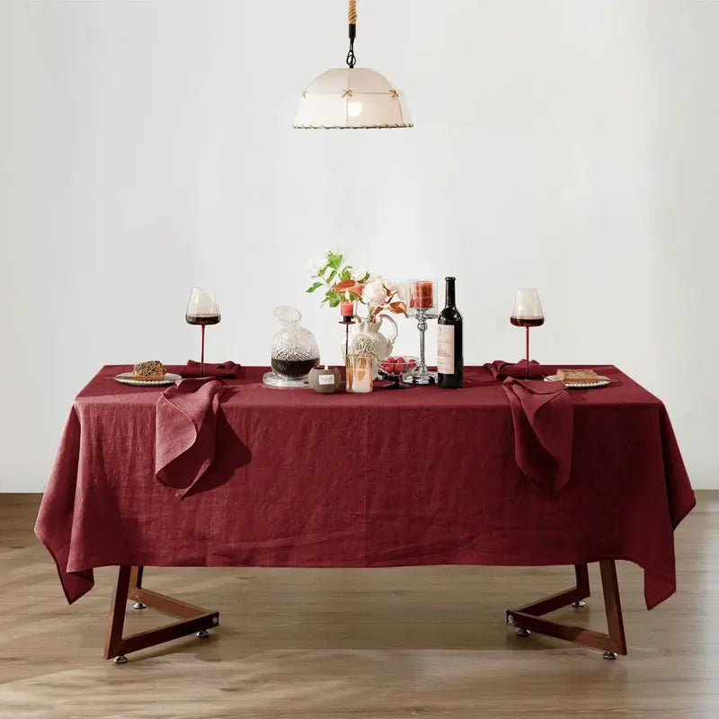 nappe table imperméable polyester usage extérieur mariage fête noël vert olive rouge bordeaux