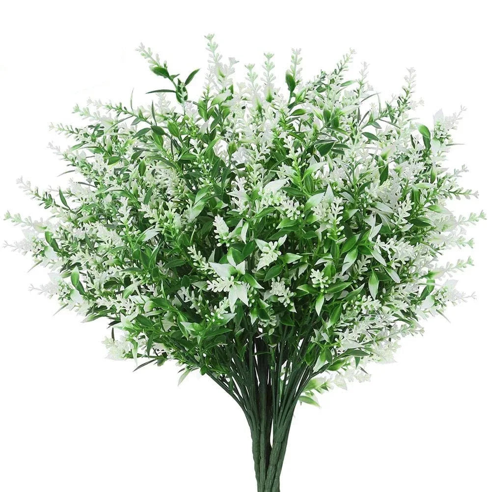 bouquet artificiel violet fleurs fines feuilles vertes decoration exterieur intérieur mariage anniversaire