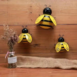 décoration extérieure abeilles jaunes noires spirales rayures métal acrylique patio jardin pendaison oeilletées