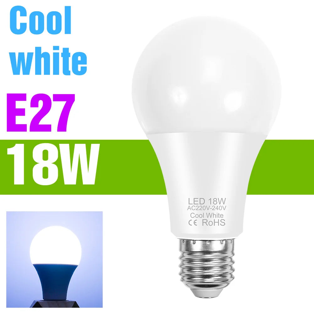 ampoule led 2800k 6500k e27 moderne blanc chaud froid opacité mat 20000h