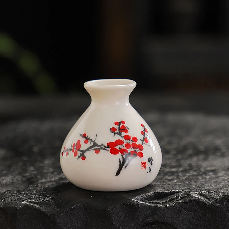 vases céramique artisanal poissons fleurs blanc bleu rouge vert