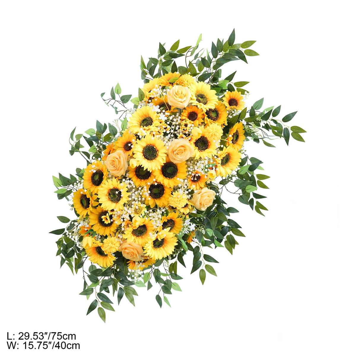 Décoration mariage arche jaune tournesol feuillage soie extérieure festive event