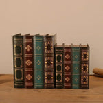boîtes rangement vintage ornements livre décorative réutilisables ornement doré motifs géométriques