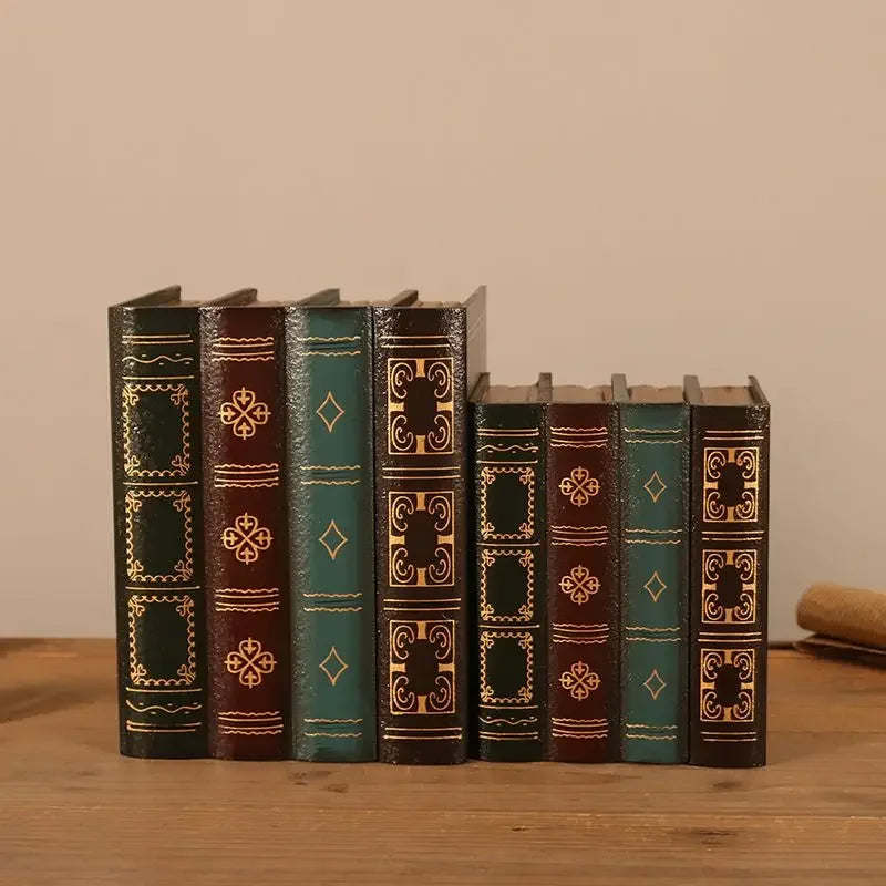 boîtes rangement vintage ornements livre décorative réutilisables ornement doré motifs géométriques