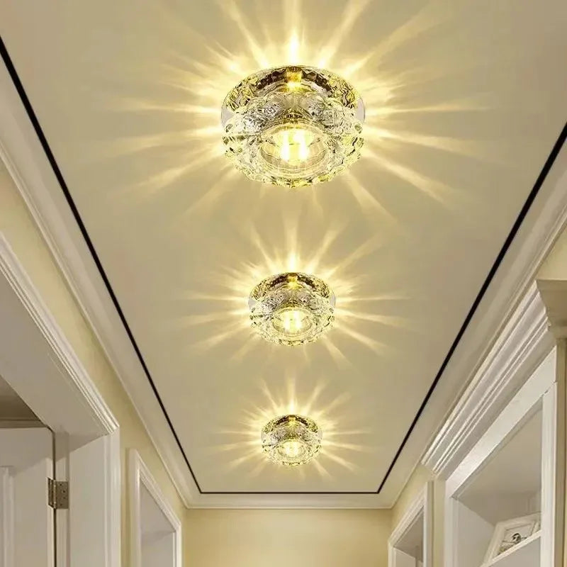 Spot LED moderne cristal transparent clips fixationacier inoxydable led