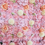 décoration événementielle panneau floral soie blanc rose clair moderne exposition extérieure