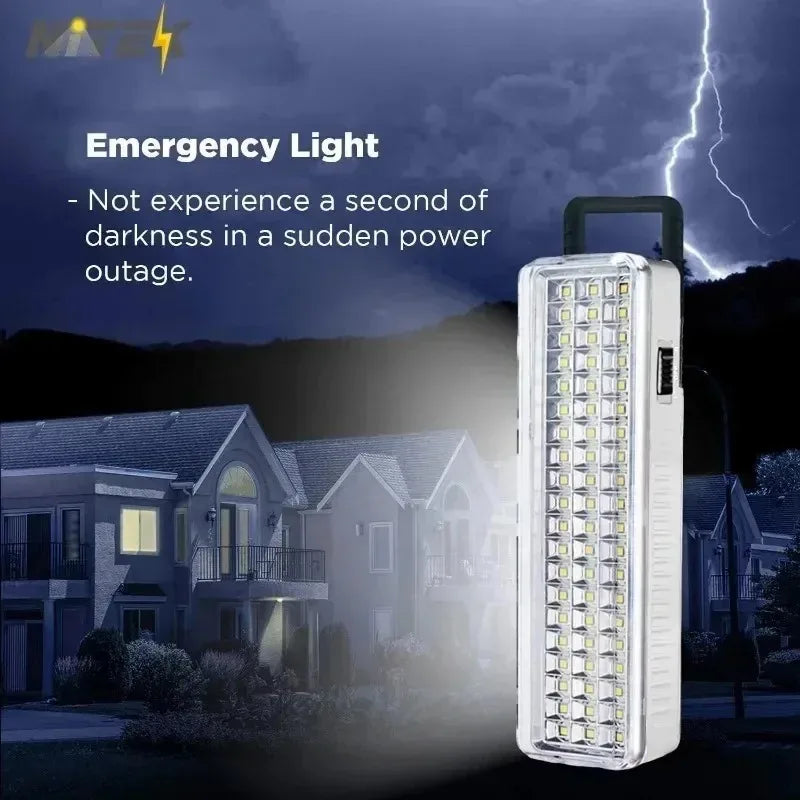lampe secours led rechargeable automate urgence maison blanc moderne opacité poignée amovible usb charge