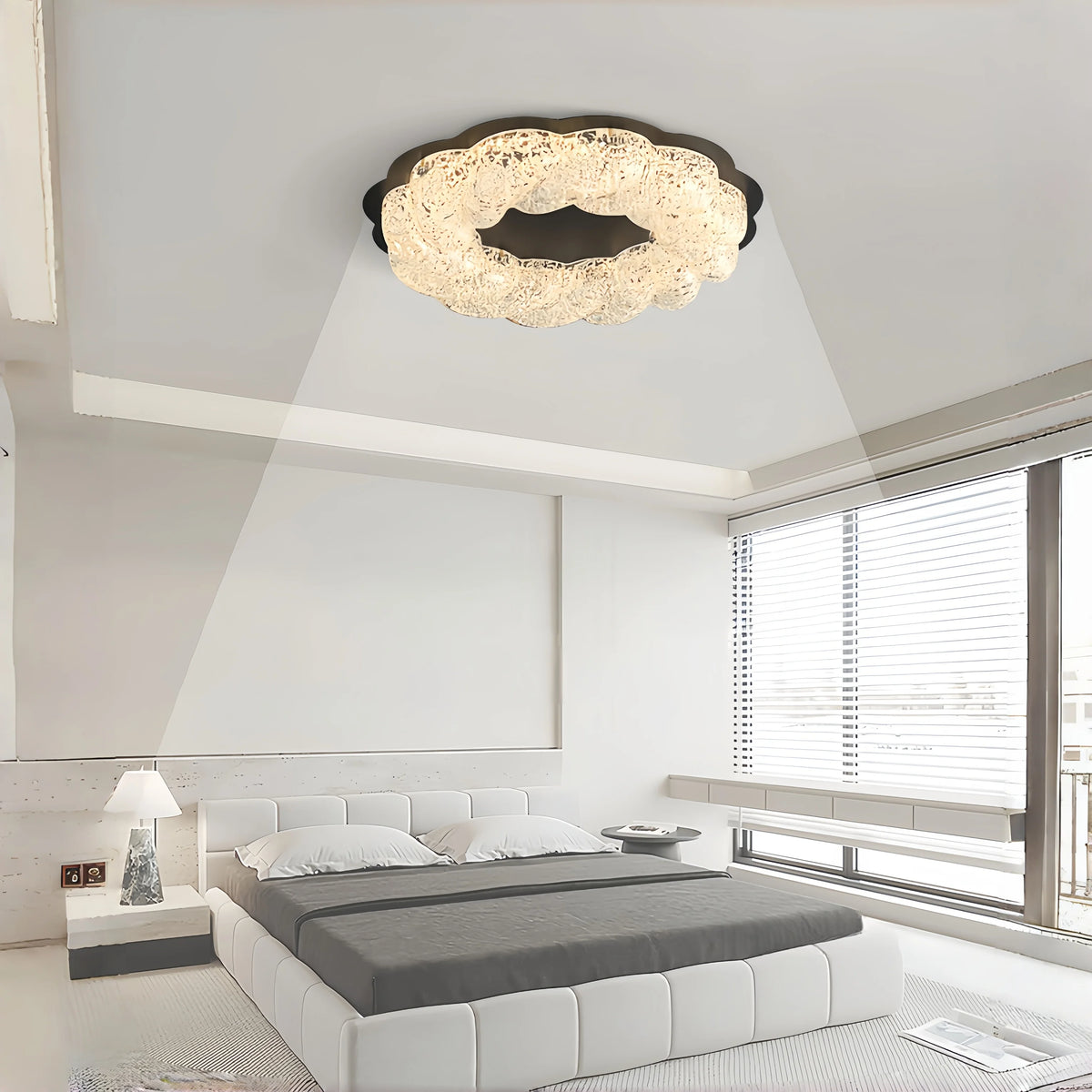 lampe moderne minimaliste bois motif floral led noir doré beigeclair